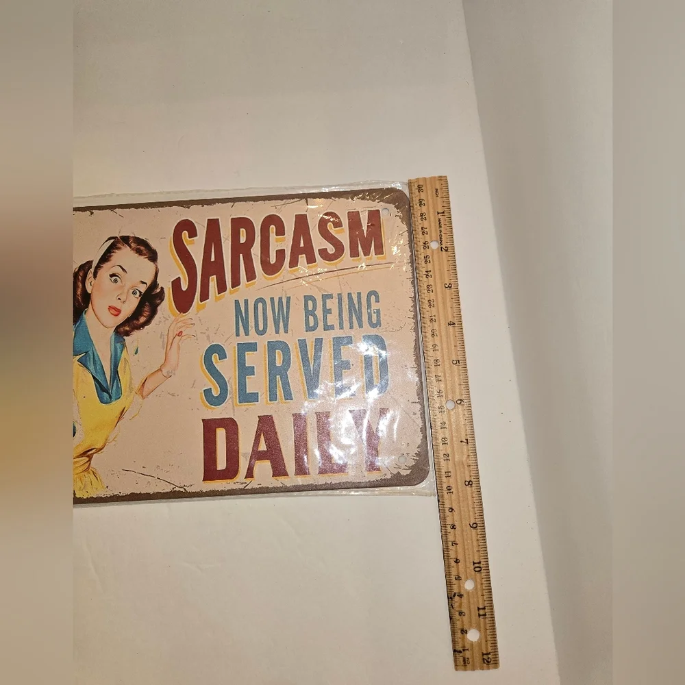 Sarcasm Daily Metal Wall Sign Vintage Style NEW